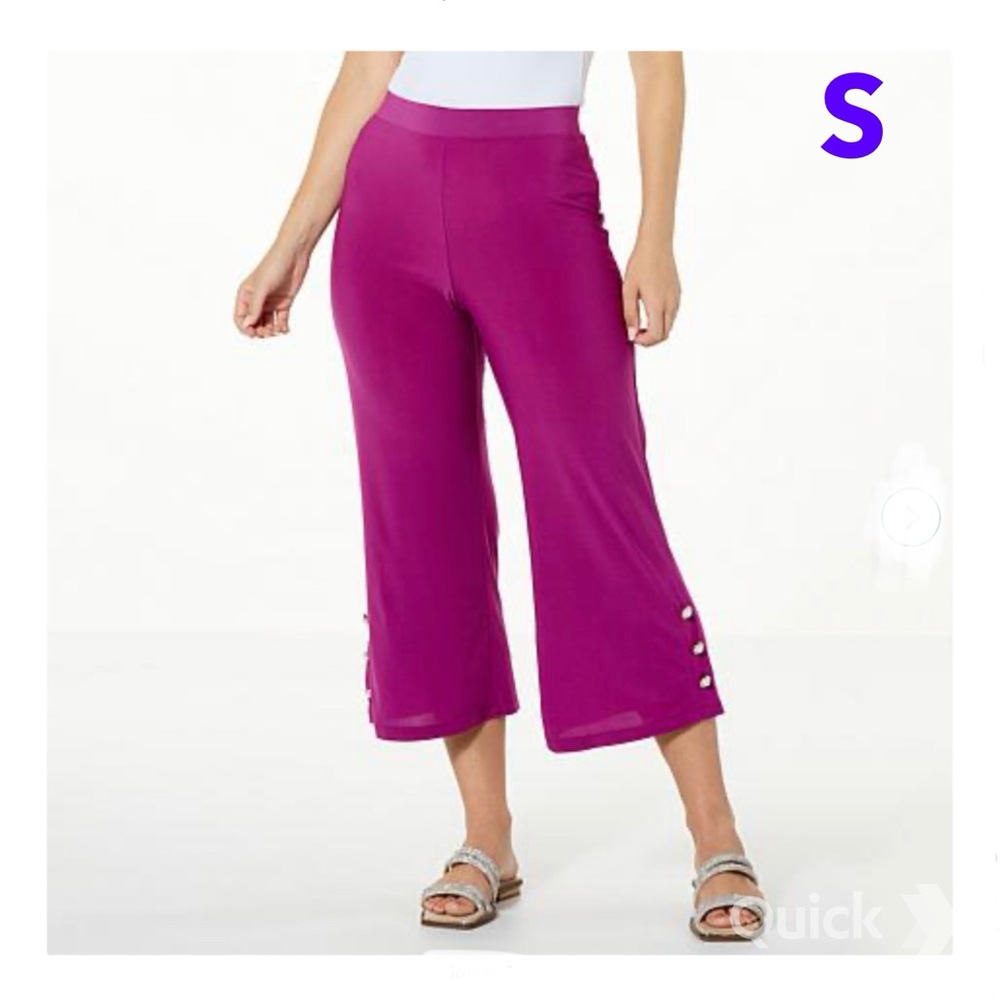 S - NWT Curations X Debbie Denmon Pull-On Knit Crop Flare Pant
